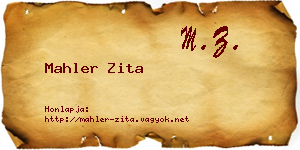 Mahler Zita névjegykártya