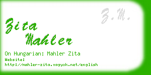 zita mahler business card